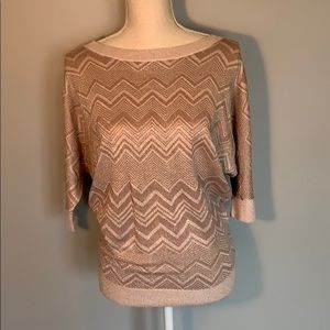 Express light weight beige/gold sweater